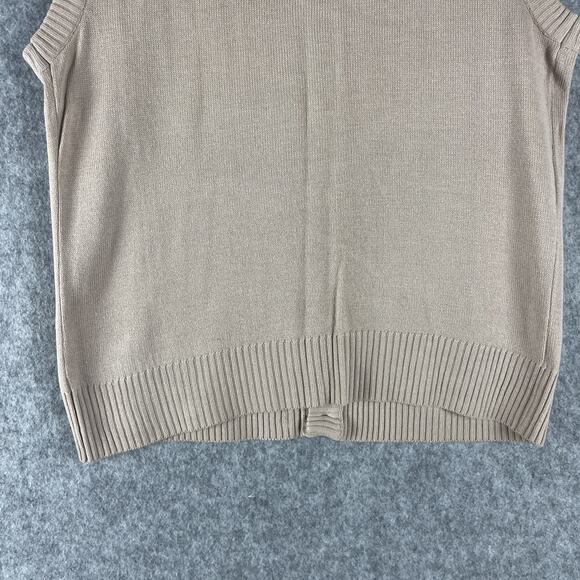 VTG Sears Sportswear Vest Mens XL Beige Knit Fisherman Grandpa Academia 70s 80s - Picture 10 of 12
